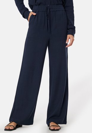 SELECTED - Sflviva-Gulia HW Linen Pant - Dark Sapphire