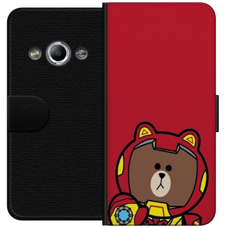 Kompatibel Tegnebogsetui til Samsung Galaxy Xcover 3 Animatør bjørn i superheltedragt inspireret af Iron Man-stil sød karakter på rød baggrund