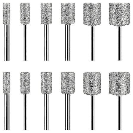 12 st diamantborrbitar kompatibla med sten, stenar, keramik och Dremel roterande verktyg