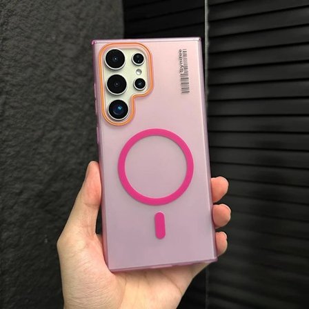 Lyxigt Matt Magnetiskt Trådlöst Laddnings Magsafe Skal För Samsung S24 S23 S22 S25 Ultra Note 20 Slim Lable Fodral för Galaxy S25 Plus