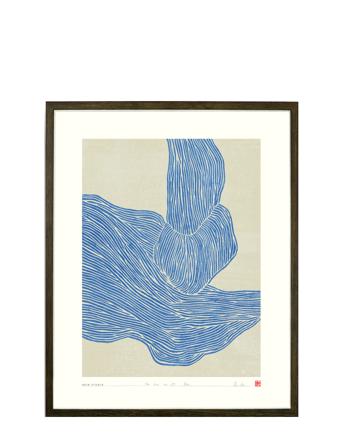 The Line No. 24 Home Decoration Posters & Frames Posters Graphical Patterns Blå Hein Studio