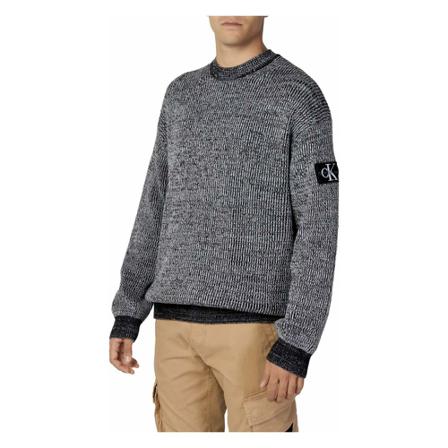 Calvin Klein Jeans Men& Black Knitwear , Grijs , Heren , Maat: XS