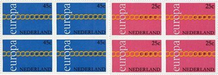 Holland 1971 - NVPH 990-991 - 4-blokke - Postfrisk