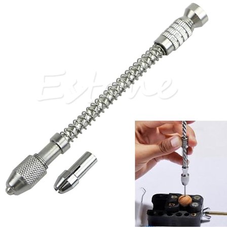 Hot Mini Pin Vise Wood Spiral Hånd Push Drill Chuck Micro Twist Bit Smykker Verktøy