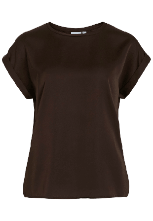 Vila Viellette Kortärmad Satintopp Blusar Dam Brun 42