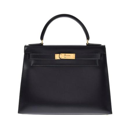 Hermès Vintage, Pre-owned Kelly Zwart, Dames, Maat:ONE Size