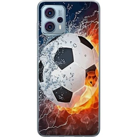 Kompatibelt Mobildeksel til Motorola Moto G23 Fotball Eld
