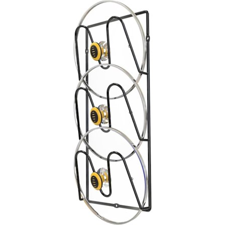 Grydelåg Organiseringsstativ, 3-lags Grydelåg Holder til Skabsdør/Væg, Dørmonteret Rustfri Gryde- og Panderåg