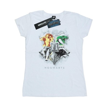 Harry Potter Dam/Kvinnor Hogwarts Målad Crest Bomull T-Shir