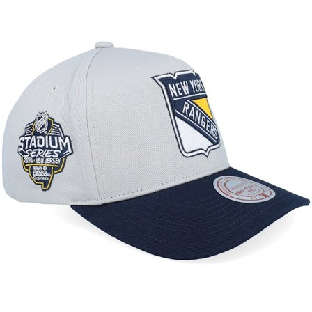 Mitchell & Ness - NHL Grå adjustable Caps - Hatstore Exclusive x New York Rangers Pro Crown Grey/Navy A-frame Adjustable @ Hatstore