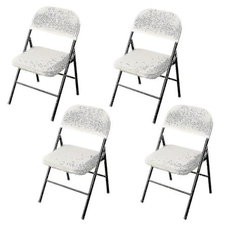 4 st Fällbara Stolsöverdrag med Delad Sits för Fest Bröllop Hem -ys-yujia