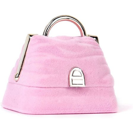 Sammetsringfodral Smyckeskrin Ringar Halsband Hänge Present (Rosa)