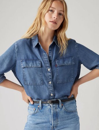Levi's Doreen Utility Shirt In Patche - Blue - S