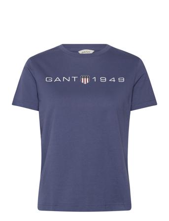 Reg Printed Graphic T-Shirt Tops T-shirts & Tops Short-sleeved Blue GANT
