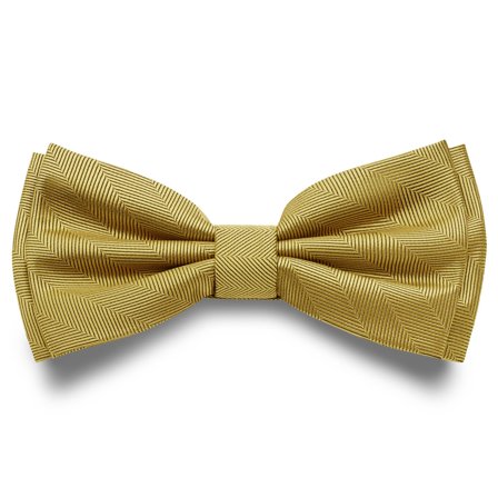 Sennepsgul ferdigknyttet fiskebein sløyfe for menn - Bundne sløyfer