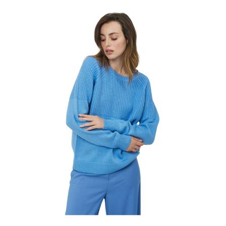 Silvian Heach, Crewneck sweater with decoration Blauw, Dames, Maat:S,nylon