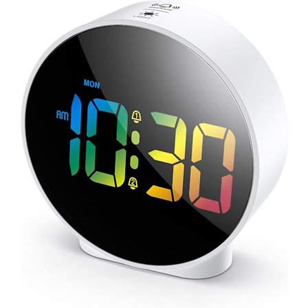 Digital vekkerklokke, vekkerklokke til soverom, elektronisk skrivebordsur med 2 alarmer, snooze-funksjon, 4