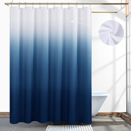 Dusjforheng Navy Blue Dusjforhengsett Blått Dusjforheng