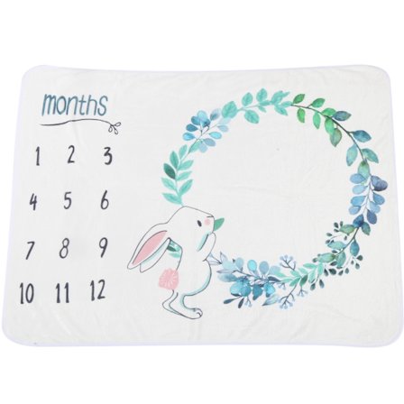 Baby Monthly Milestone Blankets Growth Memory Photo Background Prop med kanin krans dekorKanin