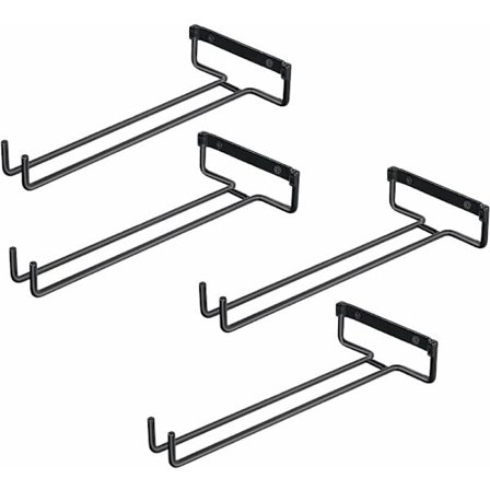 4 stk. glasophæng til hylde, jern glasophæng til 4 glas, vægmonteret v