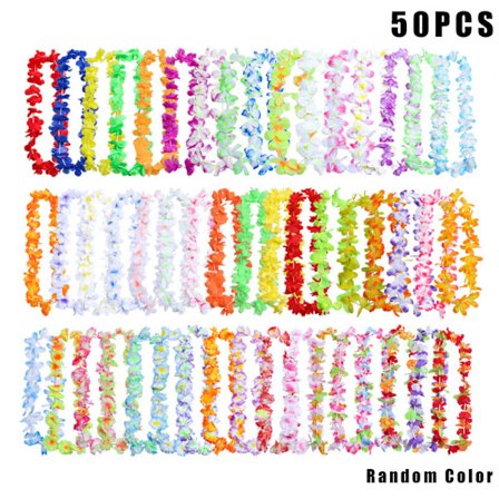50 st/100 st Hawaiian Halsband Tropisk Hawaii tyg Blomkrans Party Dekoration