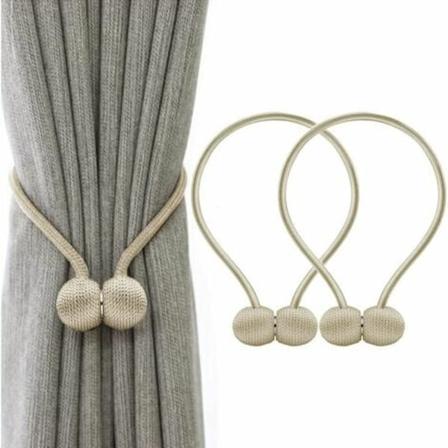 Gardinsnor Magnetisk Gardinsnor Magnetiske Flettet Gardinsnor Spænde (Beige)