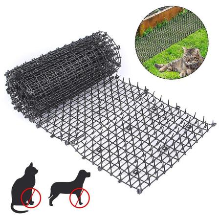 Anti-kattemåtte Med Torngitter Have Anti Hunde, Katte Kæledyr Plast Anti-tornmåtte Til Kæledyr Sort 200*28 Cm