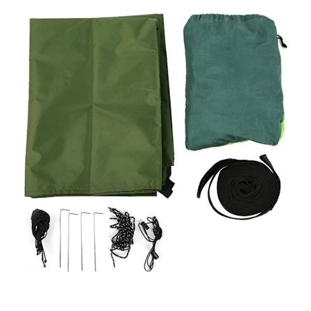 Bärbar hängande campinghängmatta med myggnät tak regnskydd för innergårdsträdgård