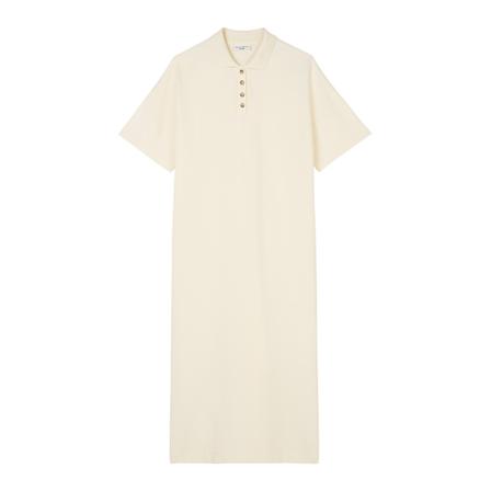 Marc O'Polo Piqué maxi polo Klänning, loose beige, Dam, Dam, Storlek: M