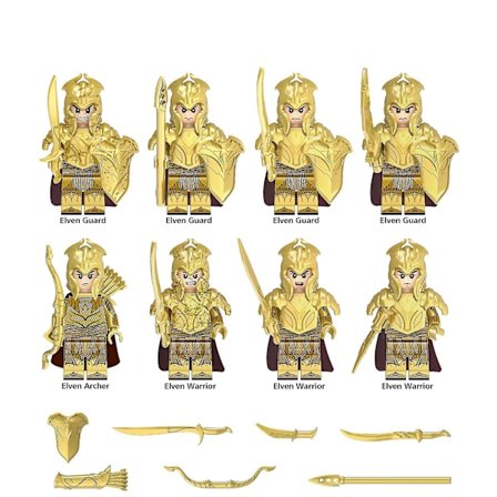 Medieval Lord Of The Rings Series Elf Guard Warrior Shooter Assembled Building Block Minifigures