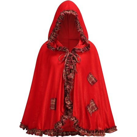 Färgglad Hus Sammet Rödluvan Sammet Cape Halloween Jul Cosplay Party Fancy Cape