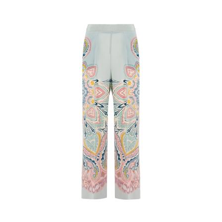 Etro, Wide Trousers Blauw, Dames, Maat:M