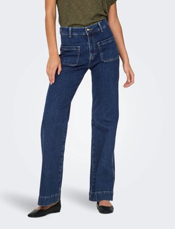 ONLY Onljuicy Hw Wide Pocket Dnm Jeans Cro - Navy - 30 x 32