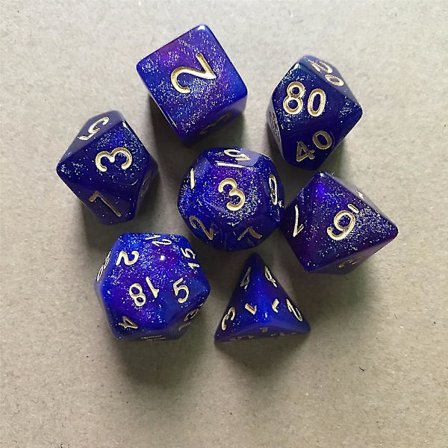 7 stk. / sæt Dnd terningesæt Polyhedral D&d terninger Inkludering Rollespil terninger Dungeons And Dragons gave (FMY)