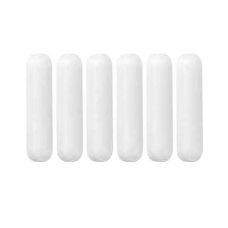 6 stk. PTFE magnetisk omrører, mixer omrører bar, type-C magnetisk omrører bar hvid farve til magnetisk mixer (C7*30mm)