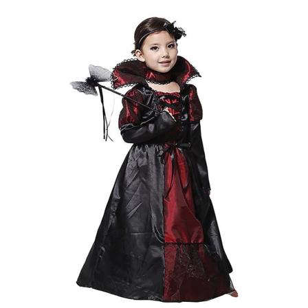 5-10 år jenter heks vampyr kostyme Cosplay Fancy kjole antrekk-svart 9-10 Years