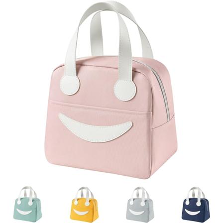 Isolert lunsjpose søt totepose enkel rengjøring lunsjbokspose egnet for kvinner menn jenter gutter barn (rosa)