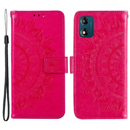 SKALO Motorola Moto E13 4G Mandala lompakkokotelo - Cerise