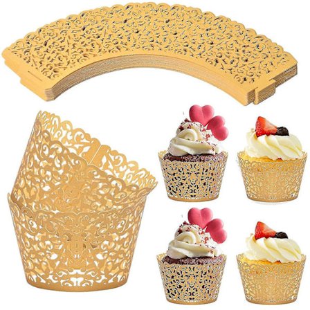 50-pack Muffinsformar Papper, Spets Muffinsformar, Muffinsdekorationer
