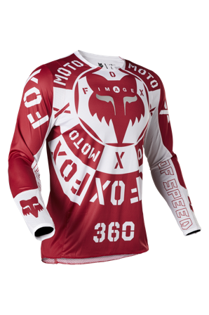 Maglia Cross Fox Racing 360 Nobyl Rosso-Bianco 2XL