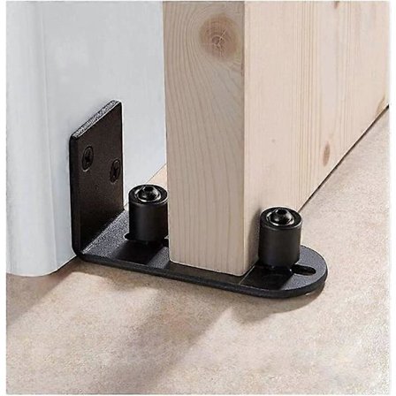 Gulvguide Skydedøre Ladedøre Justerbar Vægmontering Kugleleje Sort Guide