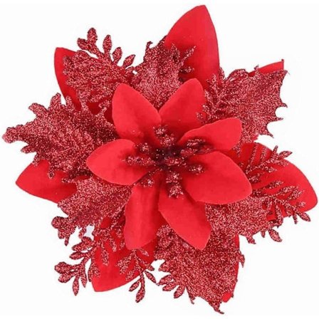 Kunstige Blomsterarrangementer Tredekorasjoner Røde Kunstige Blomsterdekorasjoner Tredekorasjoner (LGL)