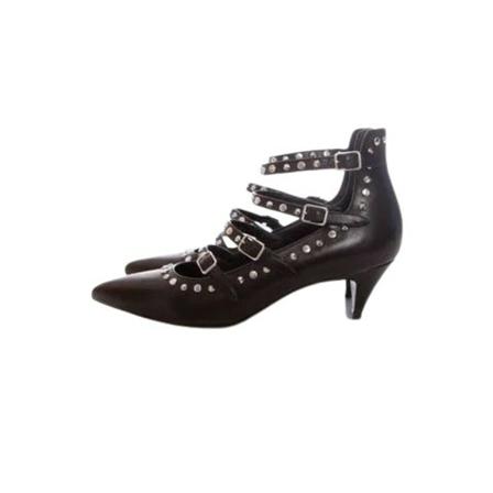 Saint Laurent Vintage Pre-owned Leather heels , Zwart , Dames , Maat: 38 EU Vintage Schoenen