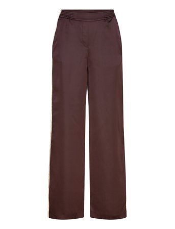 Satin Trousers With Contrasting Stripe Brown Mango