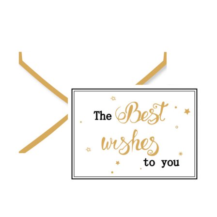 20 stk. Takkekort Bronsefoliert for Ønsker Velsignelseskort med Konvolutt Valentinsdag Farsdag Gratulasjonskort