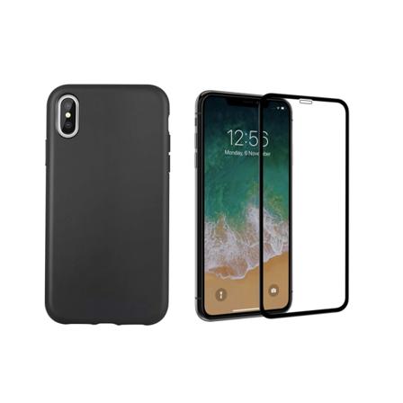 Mattbehandlat Skyddsskal med Skärmskydd iPhone XS Max Svart