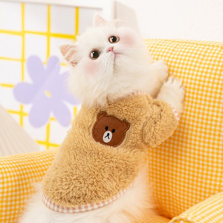 Kattesweater til små hunde, varm vinter efterår ny med (S)