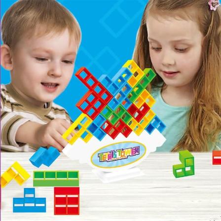 Tetris Tower Balance Stacking Toys Byggeklodser Puslespil Brætspil til Familiegaver null none-WELLNGS