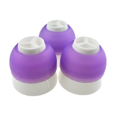 3-delad 3-färgad plastkoppling för spritspåsar: 25 mm diameter, lättvridna ryska munstycksomvandlare för tårtdekoration
