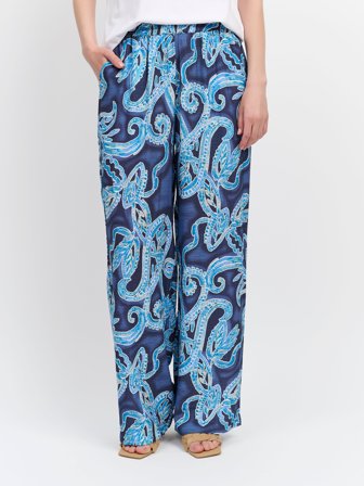 SIGNATURE - Bukser - Blå - Paisley Print